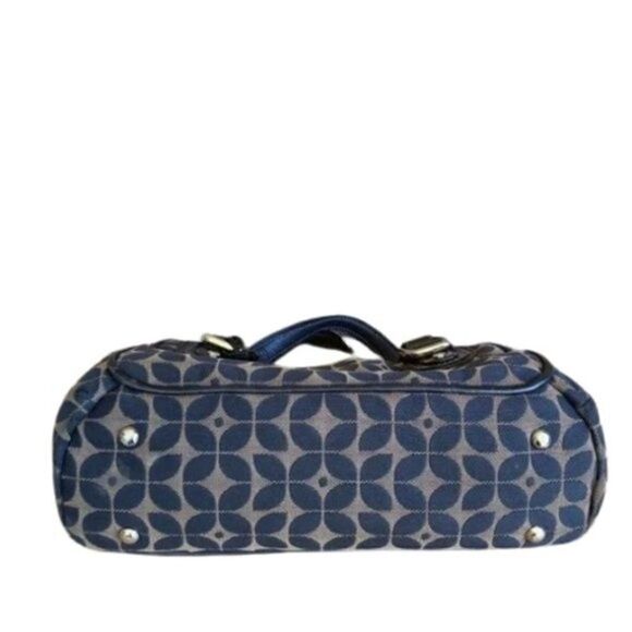 Fossil Black & Brown Multi Canvas Zip Satchel Handbag Hobo Purse Carryall Tote - Picture 3 of 12